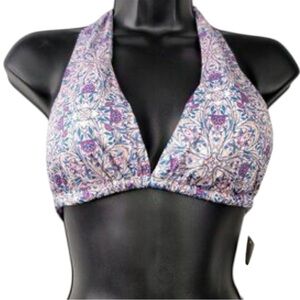 Eberjey Floral Swim Bra in Purple and Pink